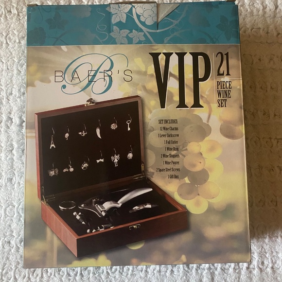 BAER’S VIP 21 Piece Wine Set in Wood Box New - Picture 2 of 11